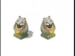 cartoon world - hippo trash 3D Model