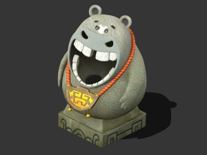 cartoon world - hippo trash Modèle 3D