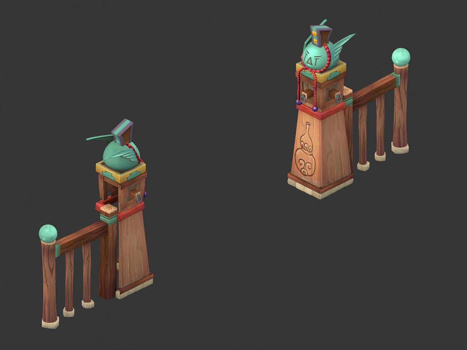 cartoon world - fantasy gate 03 3D Model .c4d .max .obj .3ds .fbx .stl .blend