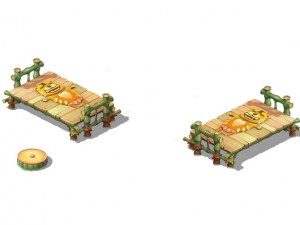 cartoon world - nude tiger art bamboo bed 3D Model