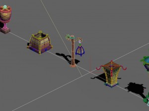 cartoon world - a group of roadside decorative light 03 Model 3D