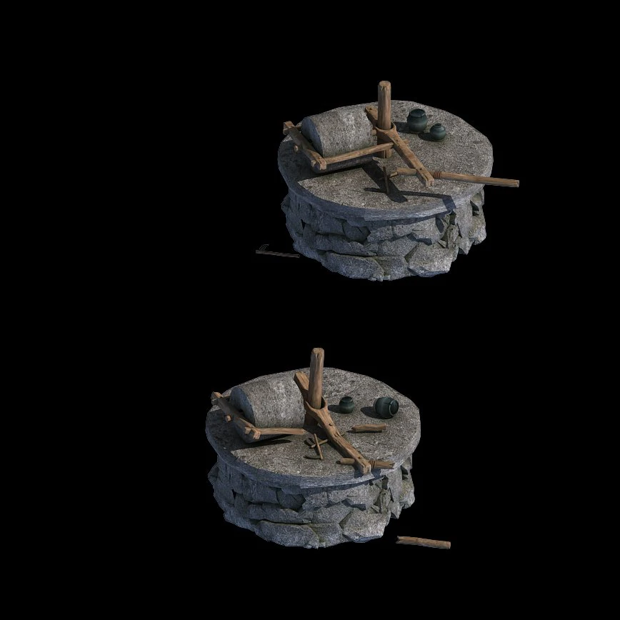 donkey grinding mill - grinding plate 3D Model .c4d .max .obj .3ds .fbx .stl .blend 
