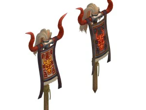 悪魔の壁に囲まれた - バナー 3Dモデル