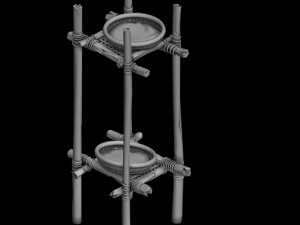 combination of wood and sieve 3D 모델