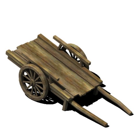 wooden trolley 032 3D Model .c4d .max .obj .3ds .fbx .stl .blend 