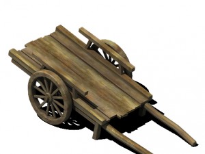 wooden trolley 032 3D Model