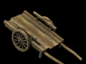 wooden trolley 032 3D Model