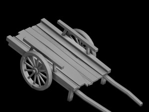 wooden trolley 032 3D Model
