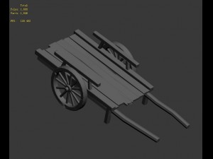 wooden trolley 032 3D Model