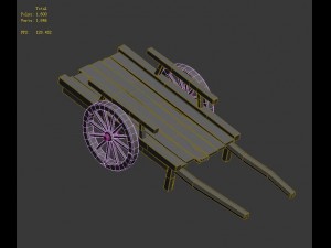 wooden trolley 032 3D Model