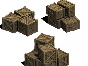 wooden box combination 032 3D 모델
