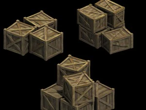 wooden box combination 032 3D Model