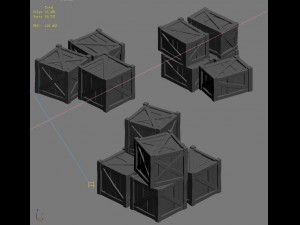 wooden box combination 032 3D 模型