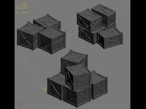 wooden box combination 032 3D Model