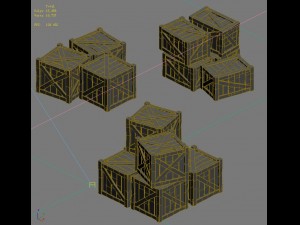 wooden box combination 032 3D 模型