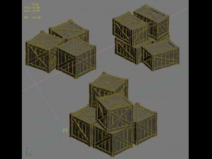 wooden box combination 032 3D Model