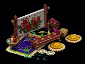 daughter village - textile props 3D Model