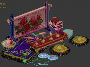 daughter village - textile props Model 3D