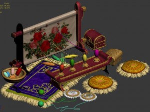 daughter village - textile props Model 3D