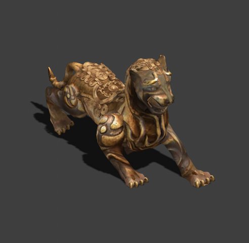 stone carving - white tiger 3D Модель .c4d .max .obj .3ds .fbx .stl .blend 