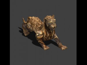stone carving - white tiger 3D Model