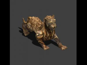 різьблення по каменю - білий тигр 3D Модель