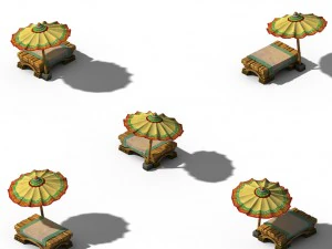 tepi danau taihu - kursi istirahat pinggir jalan 02 Model 3D