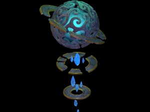 peach blossom island - basilica - rotary magic ball Modelo 3D