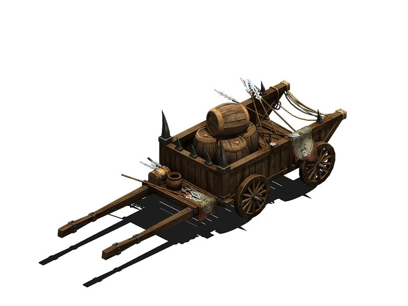 war tools - cast stone car 3D Model .c4d .max .obj .3ds .fbx .stl .blend