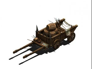 戦争道具 - 鋳造石車 3Dモデル