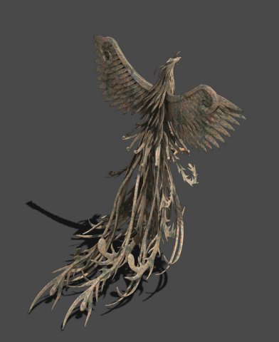 suzaku - bronze stone carving 3D Model .c4d .max .obj .3ds .fbx .stl .blend 