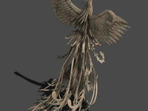 suzaku - bronze stone carving 3D Model