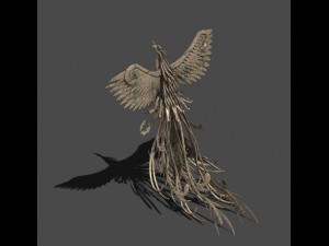 suzaku - bronze stone carving 3D Model