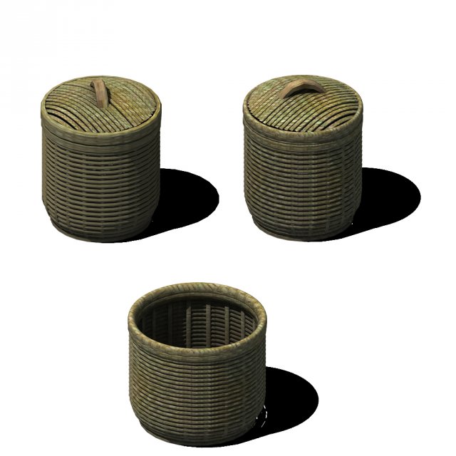 bamboo basket 032 3D Модель .c4d .max .obj .3ds .fbx .stl .blend 