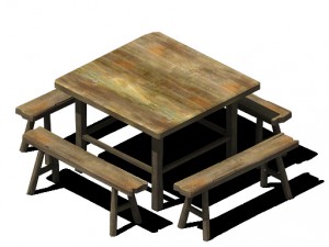 tables and chairs combination 3D Model
