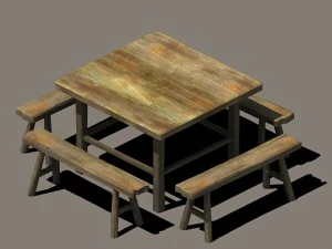 tables and chairs combination 3D Model
