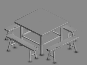 tables and chairs combination 3D Model