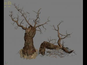 barracks - desert dead tree 01 3D Model