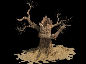 barracks - desert dead tree 06 3D Model