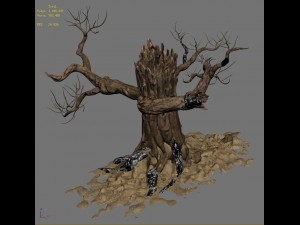 barracks - desert dead tree 06 3D Model