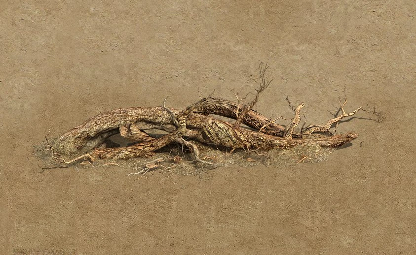 barracks - desert dead tree 07 3D Model .c4d .max .obj .3ds .fbx .stl .blend 