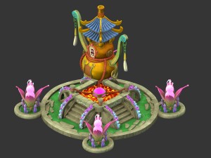 cartoon sky city - laojun furnace 3D Модель