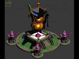 cartoon sky city - laojun furnace 3D Model