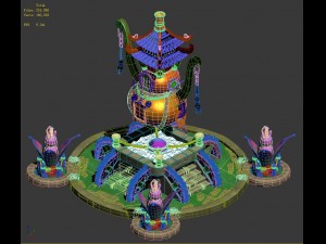 cartoon sky city - laojun furnace 3D Model