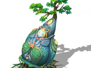 cartoon sky city - nu wa xuanqing stone 3D Модель