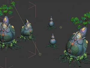 cartoon sky city - nu wa xuanqing stone 3D Model