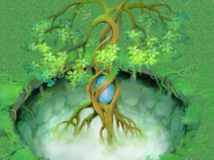 cartoon sky city - cool heavenly tree 3D Model