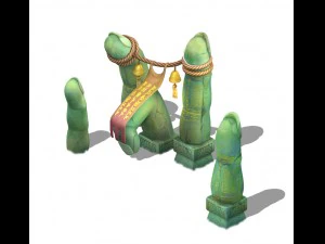 cartoon sky city - like fingerprints 3D Model