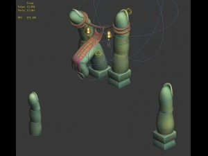 cartoon sky city - like fingerprints 3D Model
