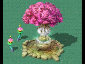 cartoon sky city - tree temple 3D Model